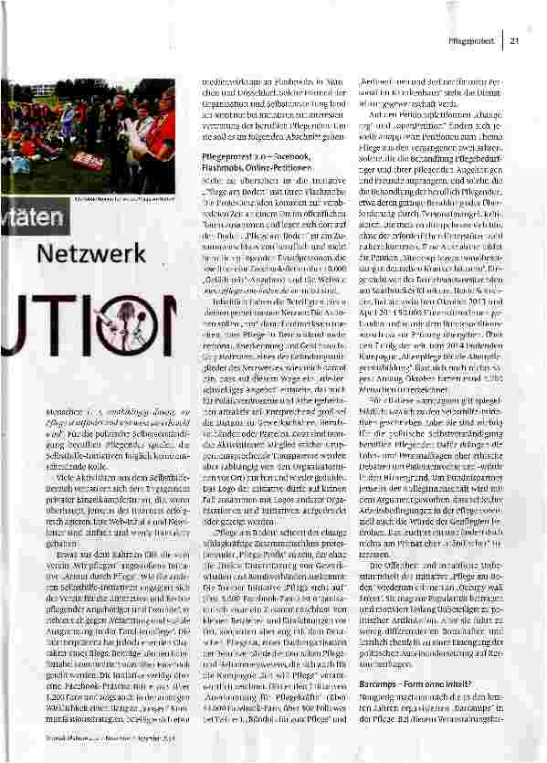 Vorschauseite 2: Pflegeprotest heute - ein unsystematischer Überblick