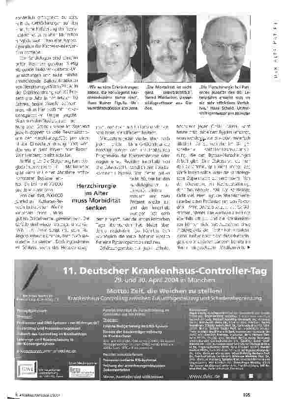 Vorschauseite 2: Pflegebedürftigkeit verhindern Herzchirurgie beim Alterspatienten