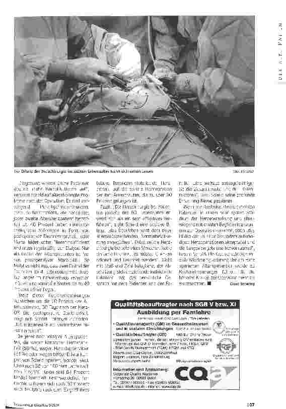 Vorschauseite 4: Pflegebedürftigkeit verhindern Herzchirurgie beim Alterspatienten