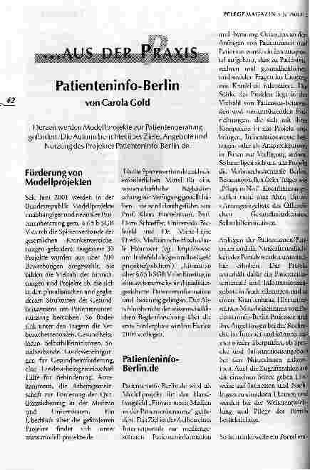 Vorschauseite 1: Patienteninfo-Berlin