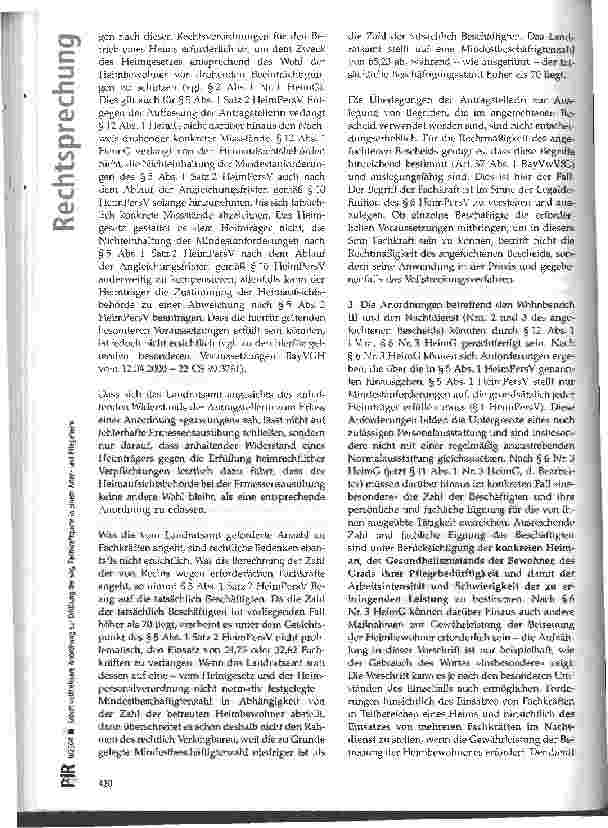 Vorschauseite 4: Sofort vollziehbare Anordnung zur Erfüllung der sog. Fachkraftquote in einem Altenund Pflegeheim
