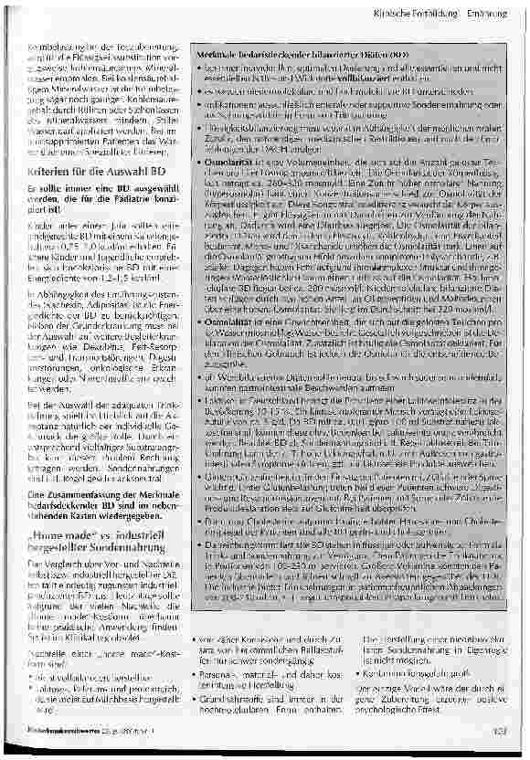 Vorschauseite 3: Praxis der künstlichen enteralen Ernährung in der Pädiatrie (Teil II)
