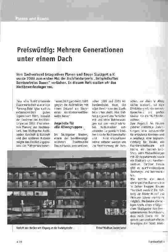Vorschauseite 1: Preiswürdig: Mehrere Generationen unter einem Dach