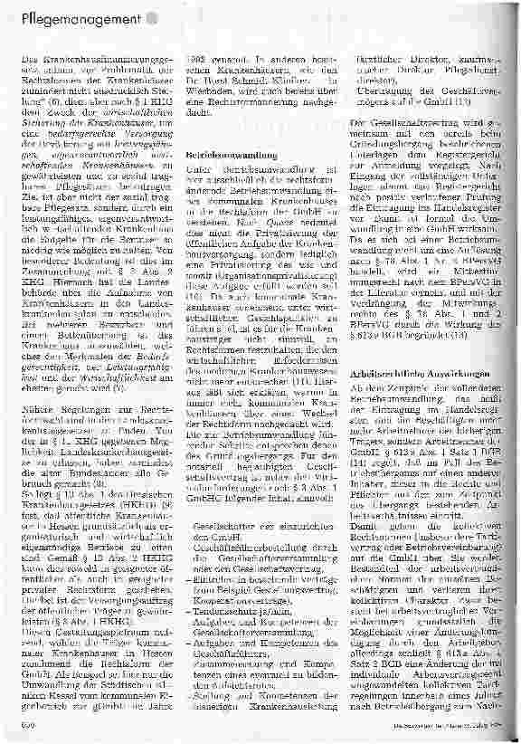 Vorschauseite 2: Das kommunale Krankenhaus in der Rechtsform der GmbH 2. Teil: Konsequenzen
