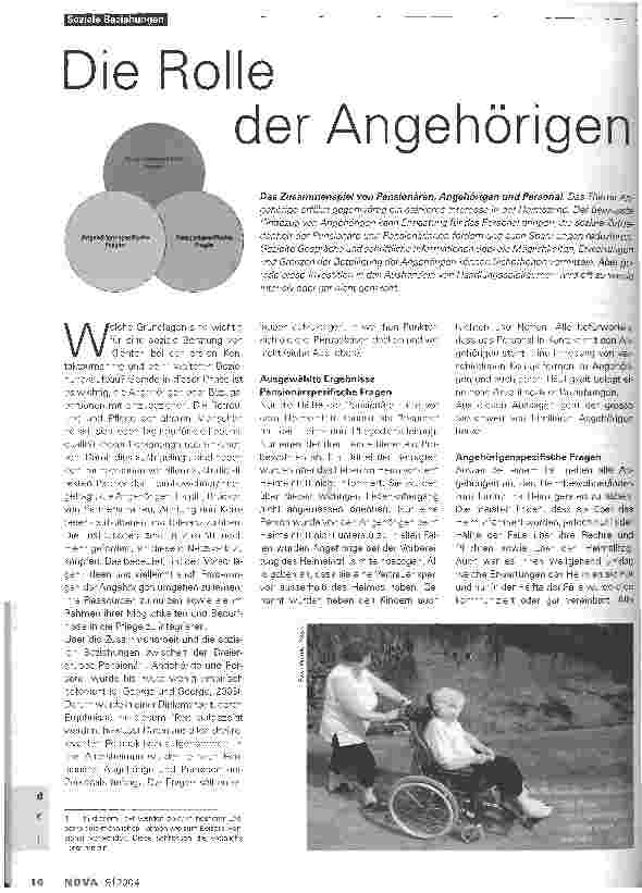 Vorschauseite 1: Die Rolle der Angehörigen