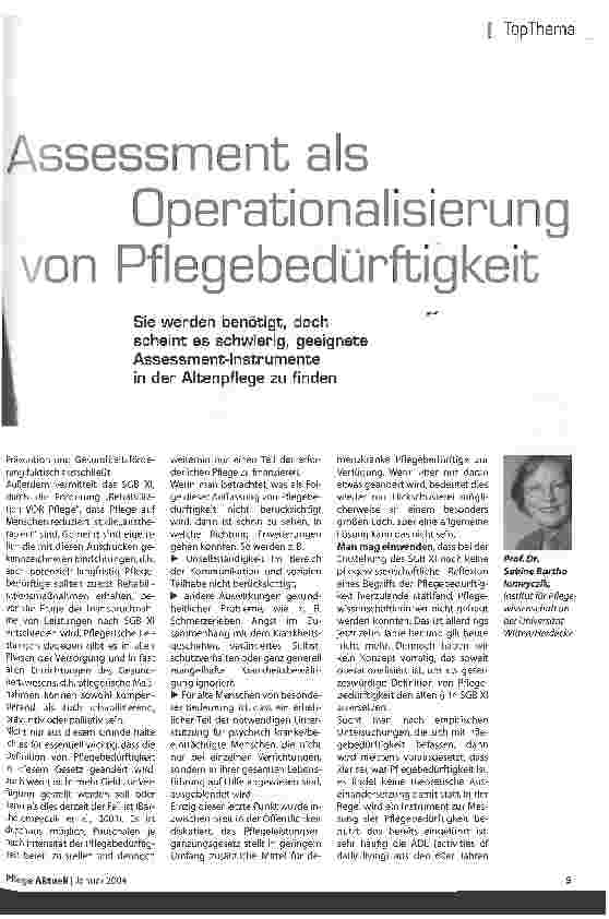 Vorschauseite 2: Assessment als Operationalisierung von Pflegebedürftigkeit