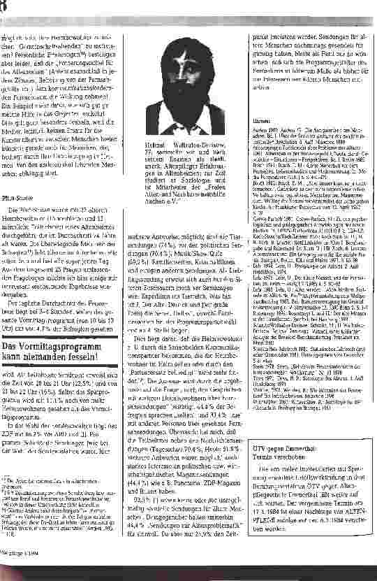 Vorschauseite 3: Fernsehgewohnheiten von Altenheimbewohnern