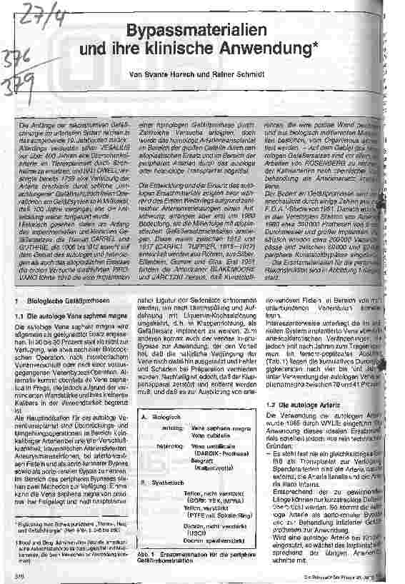 Vorschauseite 1: Bypassmaterialien und ihre klinische Anwendung