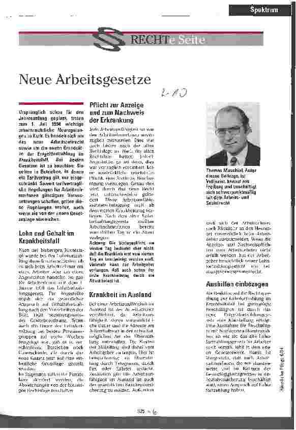 Vorschauseite 1: Neue Arbeitsgesetze