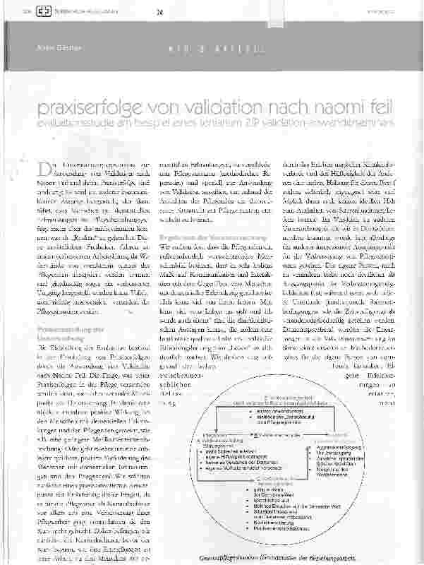 Vorschauseite 1: praxiserfolge von validation nach naomi feil evaluationsstudie am beispiel eines tertianum ZfP validation-anwenderseminars