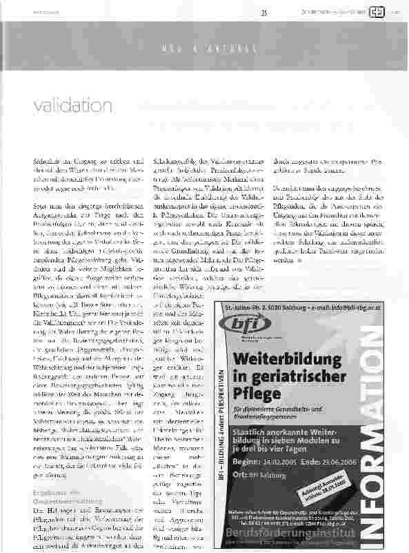 Vorschauseite 2: praxiserfolge von validation nach naomi feil evaluationsstudie am beispiel eines tertianum ZfP validation-anwenderseminars