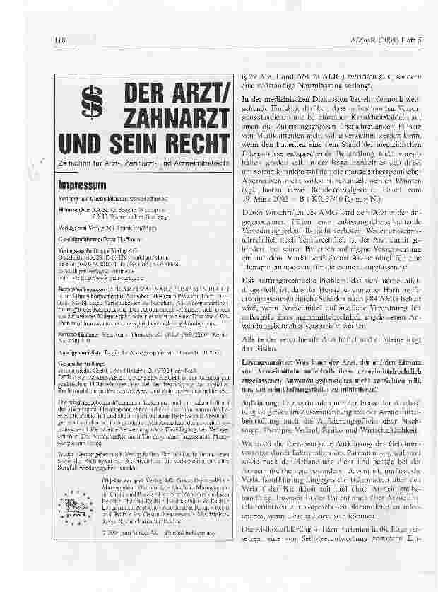 Vorschauseite 2: Off-Label-use Verschärfte Haftung im Zusammenhang mit der Verordnung von Arzneimitteln, die außerhalb ihres arzneimittelrechtlich zugelassenen Anwendungsbereichs verabreicht werden