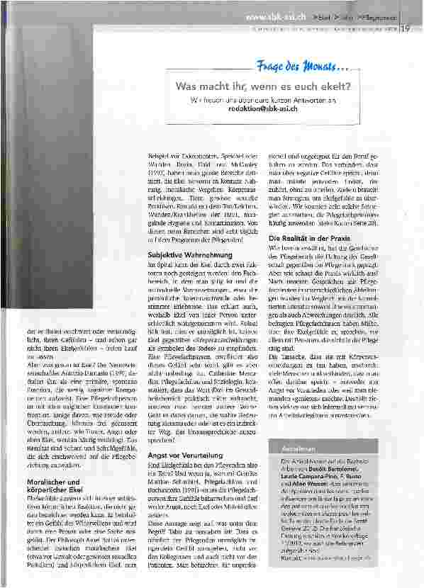 Vorschauseite 2: Ekelgefühle in der Pflege