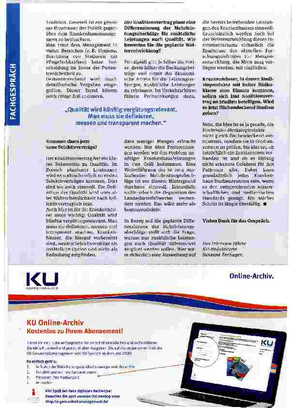Vorschauseite 3: Mehr Hand an die Qualitätskriterien legen