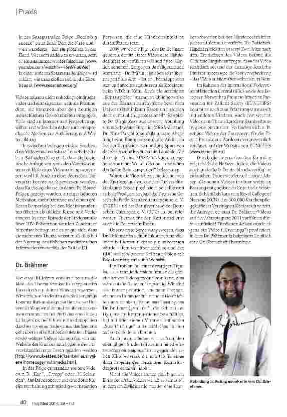 Vorschauseite 3: Dr. Brähmer & Co - neue Medien in der Hygiene