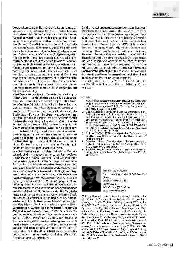 Vorschauseite 4: Sachverständiger in der Medizintechnik