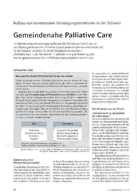Vorschauseite 1: Gemeindenahe Palliative Care