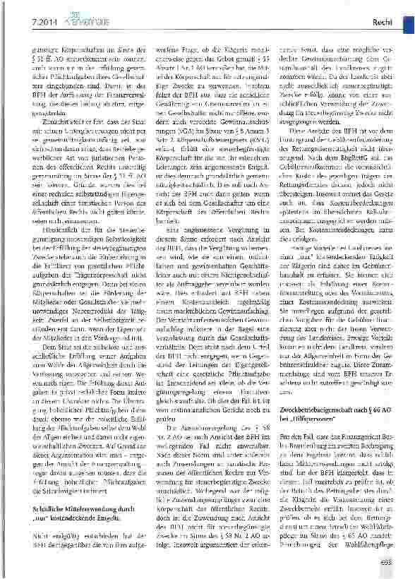 Vorschauseite 2: Gemeinnützigkeit einer kommunalen Rettungsdienstgesellschaft