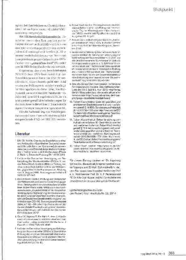 Vorschauseite 2: Desinfektion bei Noroviren - Erläuterungen zur Prüfung und Deklaration der Wirksamkeit von Desinfektionsmitteln