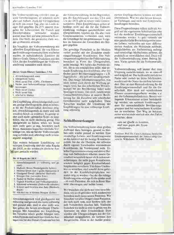 Vorschauseite 5: Vollwerternährung - eine zeitgemäße Alternative