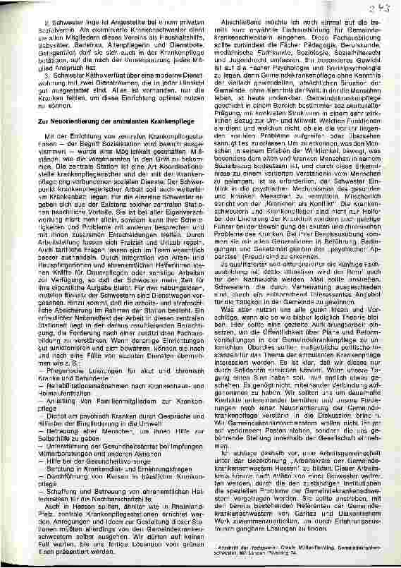 Vorschauseite 3: Zum Berufsbild der Gemeindekrankenschwester - zukünftige Planungen und Zielvorstellungen