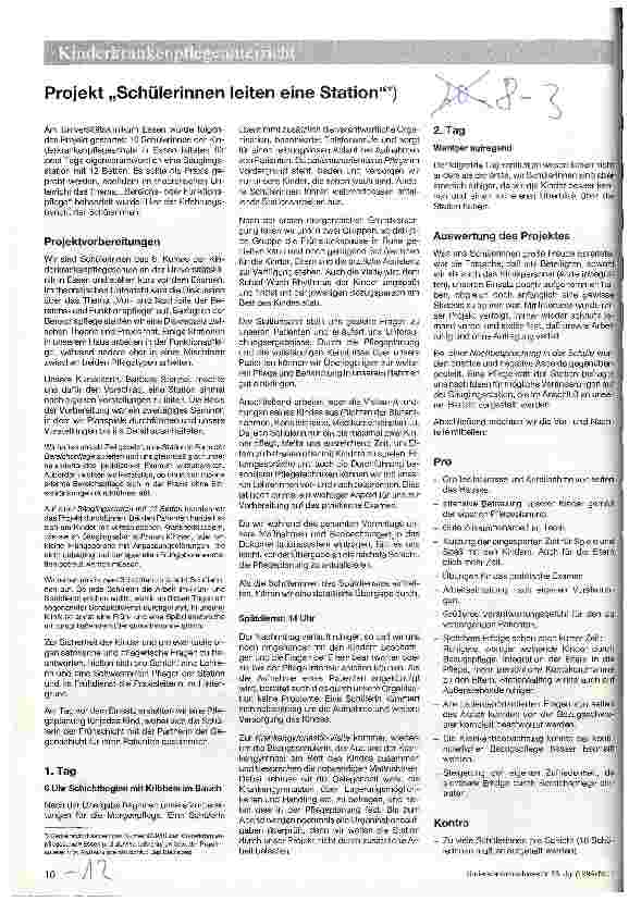 Vorschauseite 1: Projekt Schülerinnen leiten eine Station