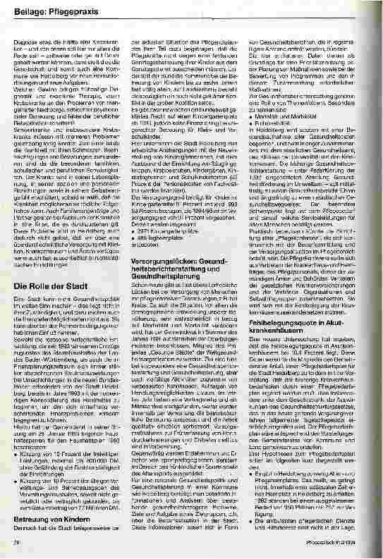 Vorschauseite 2: Psychosoziale Unterstützung als gesundheitspolitisches Anliegen einer Kommune Fortschritt trotz Kostendämpfung