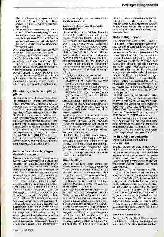 Vorschauseite 3: Psychosoziale Unterstützung als gesundheitspolitisches Anliegen einer Kommune Fortschritt trotz Kostendämpfung