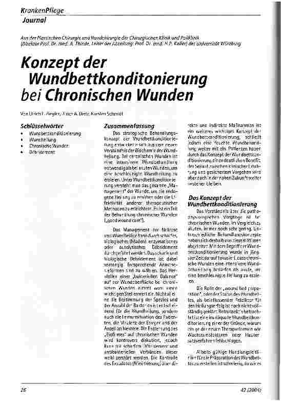 Vorschauseite 1: Konzept der Wundbettkonditionierung bei Chronischen Wunden
