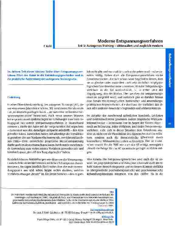 Vorschauseite 1: Moderne Entspannungsverfahren Teil 3: Autogenes Training - altbewährt und zugleich modern