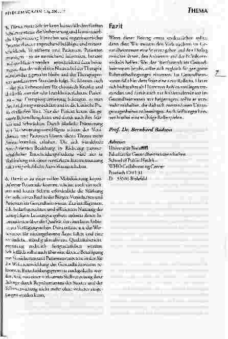 Vorschauseite 4: Patientenorientierung ohne Patientenbeteiligung?