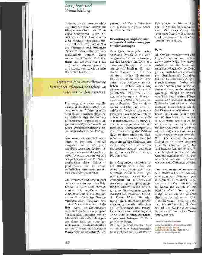 Vorschauseite 3: European Master of Science in Nursing