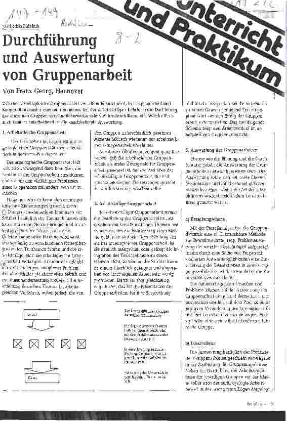 Vorschauseite 1: Durchführung und Auswertung von Gruppenarbeit