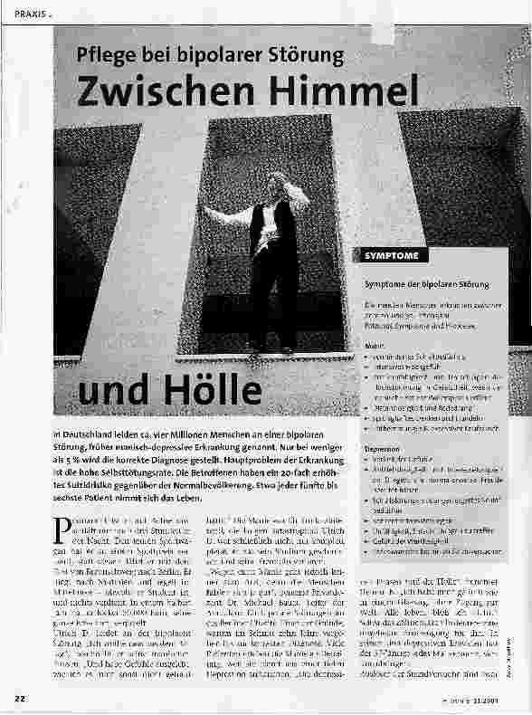 Vorschauseite 1: Pflege bei bipolarer Störung. Zwischen Himmel und Hölle