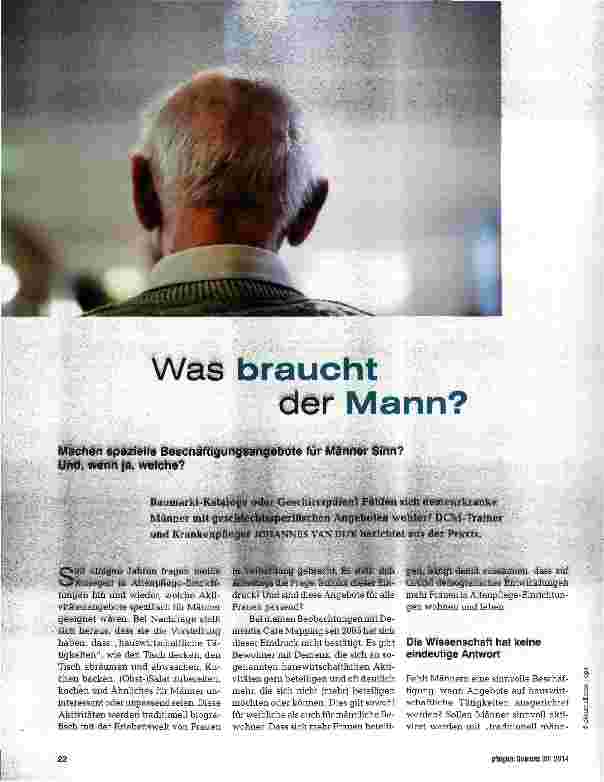 Vorschauseite 1: Was braucht der Mann?