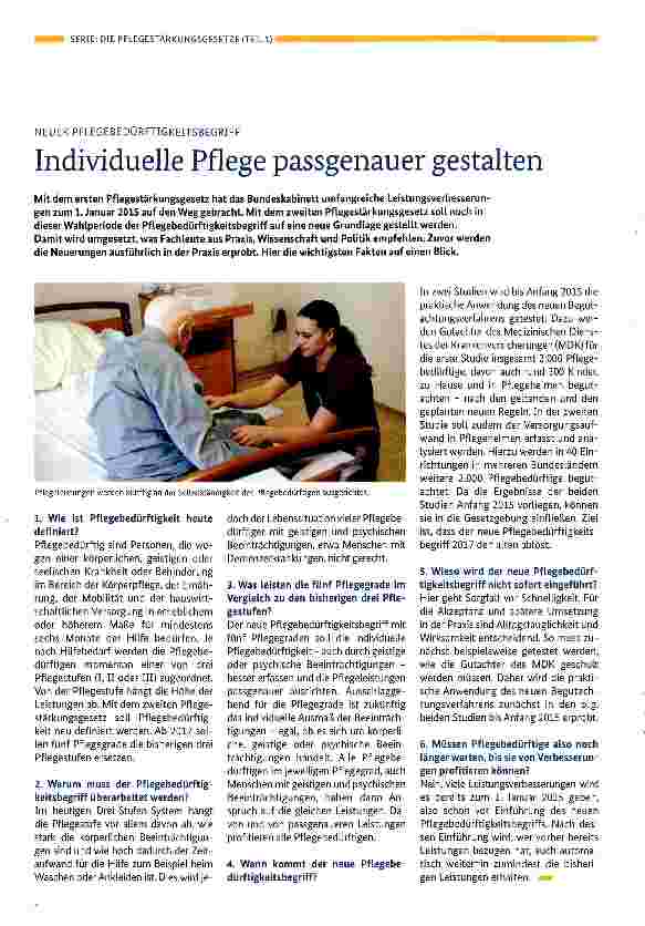 Vorschauseite 1: Individuelle Pflege passgenauer gestalten