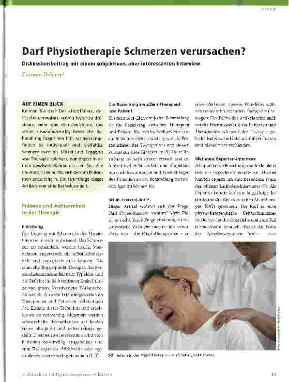 Vorschauseite 1: Darf Physiotherapie Schmerzen verursachen?