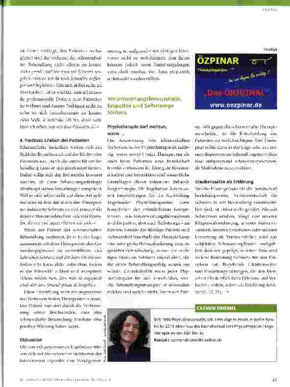 Vorschauseite 3: Darf Physiotherapie Schmerzen verursachen?