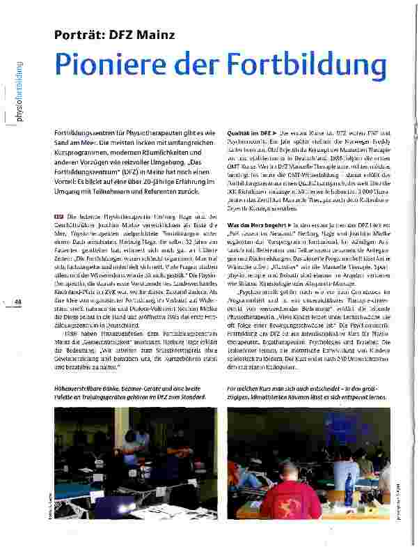 Vorschauseite 1: Porträt: DFZ Mainz Pioniere der Fortbildung