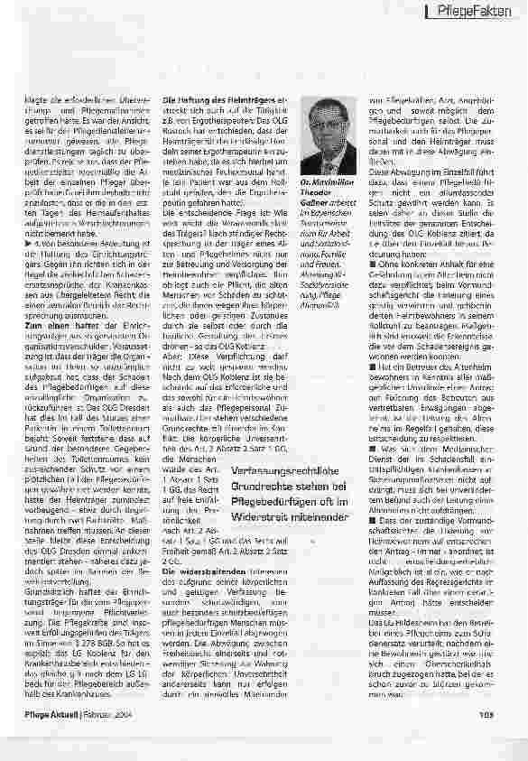 Vorschauseite 2: Beweislast liegt nicht beim Pflegebedürftigen