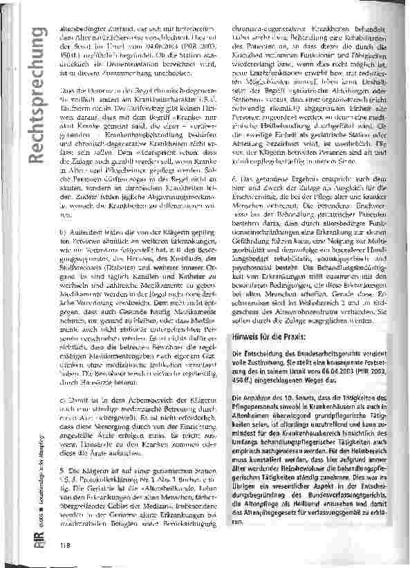 Vorschauseite 4: Geriatriezulage in der Altenpflege BAG, Urteil vom 19.11.2003