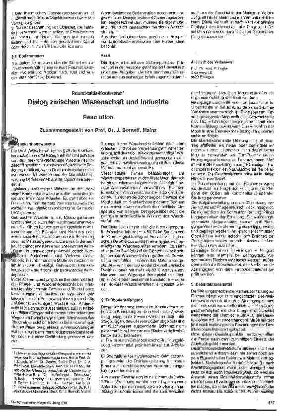 Vorschauseite 1: Dialog zwischen Wissenschaft und Industrie eine Resolution