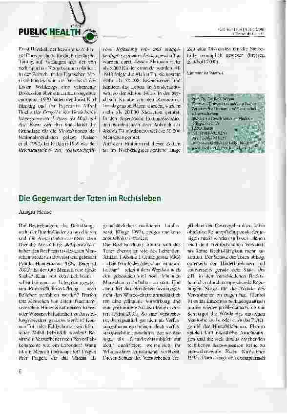 Vorschauseite 1: Die Gegenwart der Toten im Rechtsleben