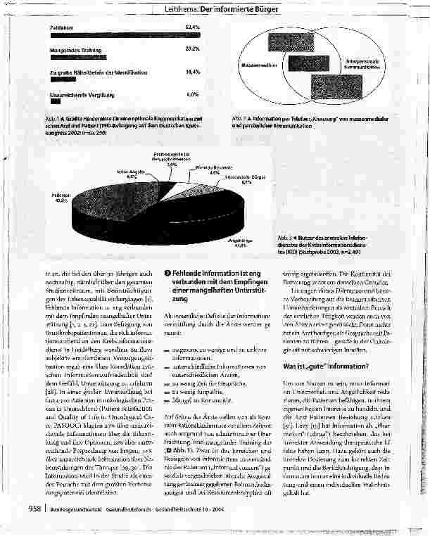 Vorschauseite 2: Die Bedeutung von Information für Krebspatienten und Erfahrungen aus der Arbeit des Krebsinformationsdienstes in Heidelberg
