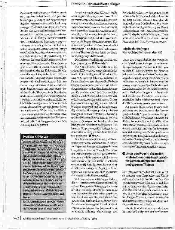 Vorschauseite 6: Die Bedeutung von Information für Krebspatienten und Erfahrungen aus der Arbeit des Krebsinformationsdienstes in Heidelberg