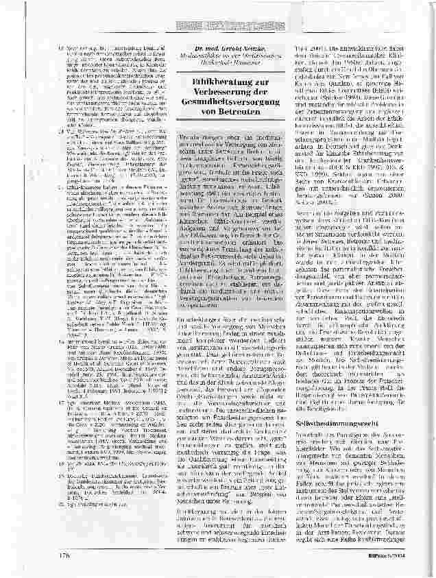 Vorschauseite 1: Ethikberatung zur Verbesserung der Gesundheitsversorgungvon Betreuten