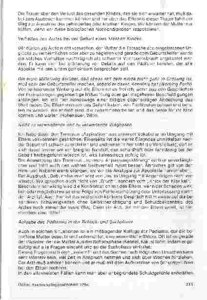 Vorschauseite 2: Vom Umgang mit den Eltern kranker Neugeborener