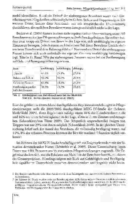 Vorschauseite 4: Mobilität und Bewegungsfähigkeiten von Nutzern stationärer Langzeitversorgung