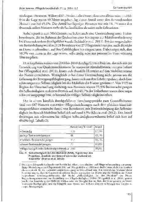 Vorschauseite 5: Mobilität und Bewegungsfähigkeiten von Nutzern stationärer Langzeitversorgung