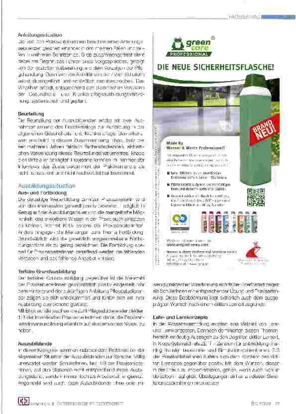 Vorschauseite 3: Zur Situation der fachpraktischen Ausbildung in der Allgemeinen Gesundheitsund Krankenpflege